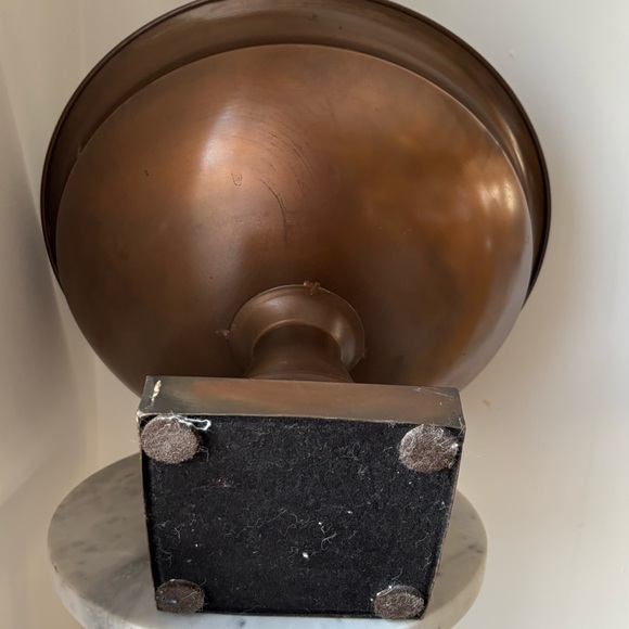 Copper/Bronze Footed Pedestal Base Bowl Urn Large Centerpiece 13.25” W 9.25” T - Picture 12 of 16